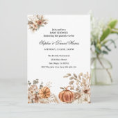 Boho Pompoen Herfst Rustiek Chic Baby shower Invit Kaart (Staand voorkant)