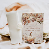 Boho pompoen Herfst rustiek chique Baby shower Kaart