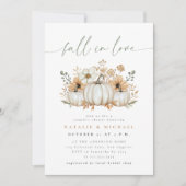 Boho Pompoen Herfst Verliefd Koppel Bruiloft Feest Kaart (Voorkant)