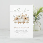 Boho Pompoen Herfst Verliefd Koppel Bruiloft Feest Kaart (Staand voorkant)