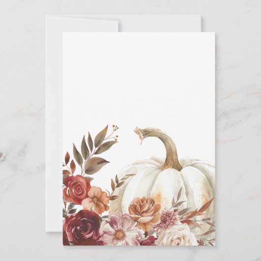 Boho pompoen herfstbloei 1e verjaardag kaart (Achterkant)