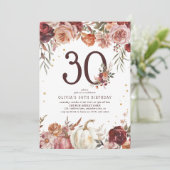 Boho pompoen herfstbloei 30e verjaardag kaart (Staand voorkant)