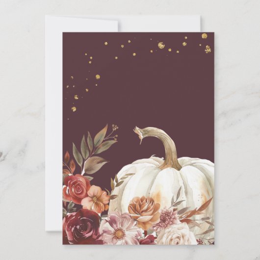 Boho pompoen herfstbloei 80e verjaardag kaart (Achterkant)