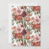 Boho Pompoen Herfstbloei Thanksgiving Diner Kaart (Achterkant)