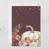 Boho Pompoen Herfstbloei Thanksgiving Diner Kaart (Achterkant)