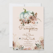 Boho pompoen is op komst baby shower kaart (Voorkant)