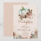 Boho pompoen is op komst baby shower kaart (Voorkant / Achterkant)