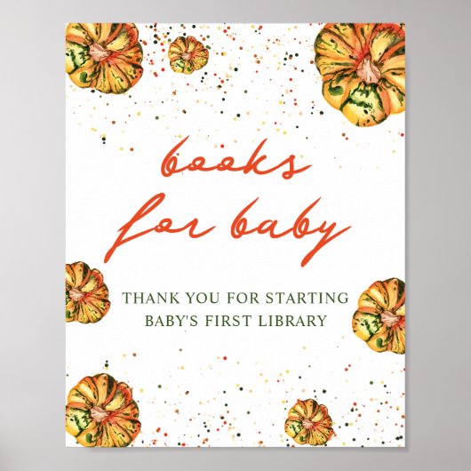 Boho pompoen is op weg boeken voor baby poster (Voorkant)