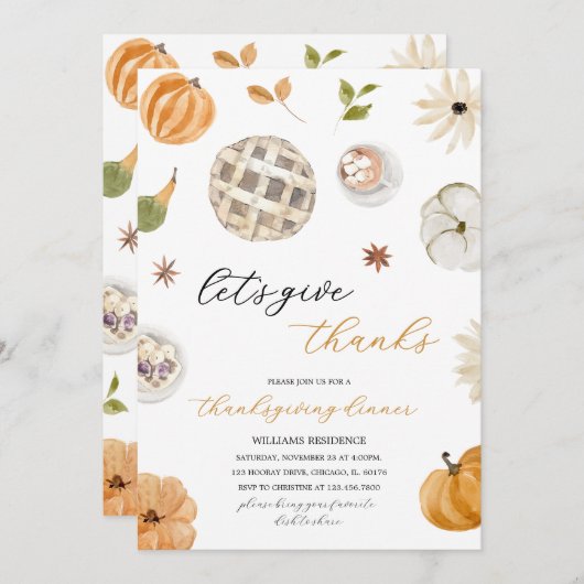 Boho Pompoen Laten we Dankbaar Zijn Kaart (Voorkant / Achterkant)