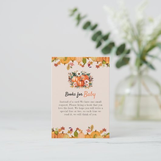 Boho pompoen meisje boeken voor Baby behuizing Kaa Informatiekaartje (Staand voorkant)