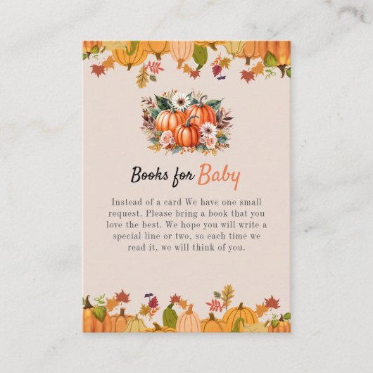 Boho pompoen meisje boeken voor Baby behuizing Kaa Informatiekaartje (Voorkant)