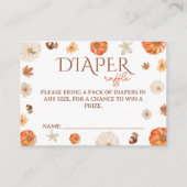 Boho Pompoen Neutrale Cute Luier Raffle Informatiekaartje (Voorkant)