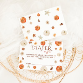 Boho Pompoen Neutrale Cute Luier Raffle Informatiekaartje