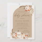 Boho Pompoen Pampas Grass Bloemenboog Baby shower Kaart (Voorkant)