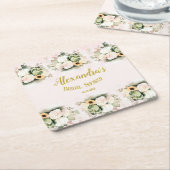 Boho Pompoen Pampas Grass Elegant Vrijgezellenfees Kartonnen Onderzetters (Schuin)