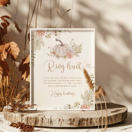 Boho pompoen ring zoek bruidsuitnodiging spel post poster