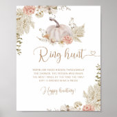 Boho pompoen ring zoek bruidsuitnodiging spel post poster (Voorkant)