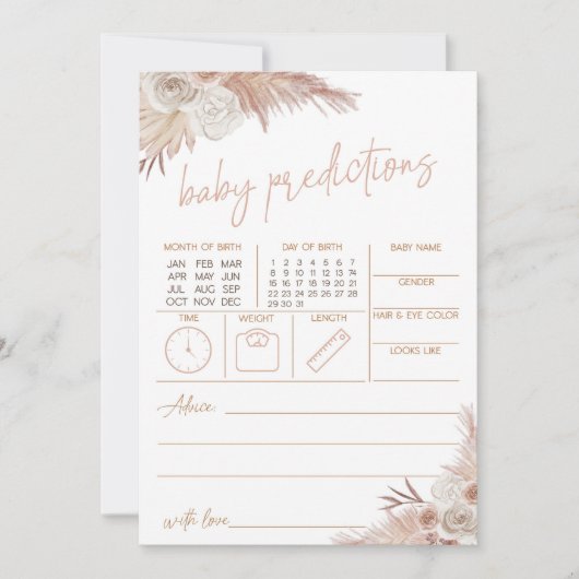 Boho pompoen Truck voorspellingen voor Baby Kaart (Voorkant)