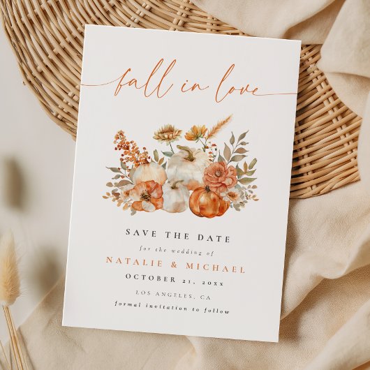 Boho Pompoen Verliefde Trouwdag Save The Date