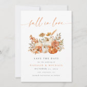 Boho Pompoen Verliefde Trouwdag Save The Date (Voorkant)