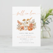 Boho Pompoen Verliefde Trouwdag Save The Date (Staand voorkant)