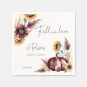 Boho pompoen zonnebloem bruiloft feest vallen in l servet (Voorkant)