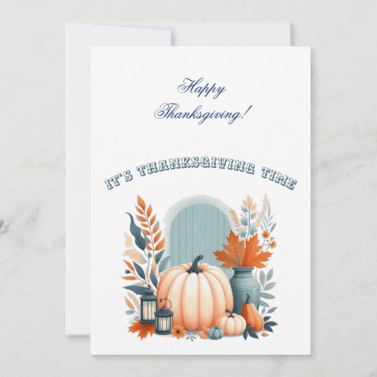 Boho Pompoenblad Herfst Flora Thanksgiving Feest Kaart (Achterkant)