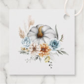 Boho Pompoenen en Herfst Wildflower Bruiloft Bedankjes Labels (Achterkant)