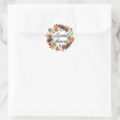 Boho Pompoenen Krans Herfst Bruiloft Borrel Ronde Sticker (Tas)