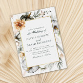 Boho Pompoenen met Wildbloemen Bruiloft Kaart