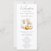 Boho pompoenen pampas bruiloft programma (Voorkant)