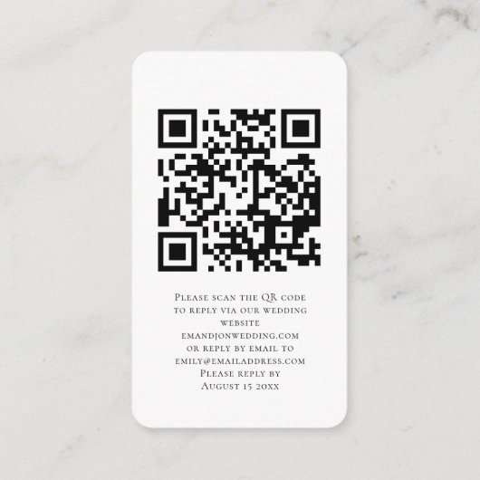 Boho Pompoenen Script QR Code Bruiloft RSVP Informatiekaartje (Achterkant)