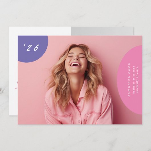 Boho Pop Fun Unique Elegant Designer Modern Foto Aankondiging (Voorkant / Achterkant)