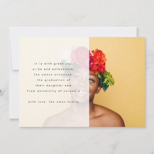 Boho Pop Fun University Senior Afstuderen twee fot Aankondiging (Achterkant)