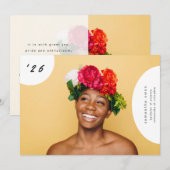 Boho Pop Fun University Senior Afstuderen twee fot Aankondiging (Voorkant / Achterkant)