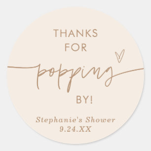 Boho Popcorn Favorieten, Bedankt voor het Langskom Ronde Sticker