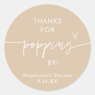 Boho Popcorn Favorieten, Bedankt voor het Langskom Ronde Sticker