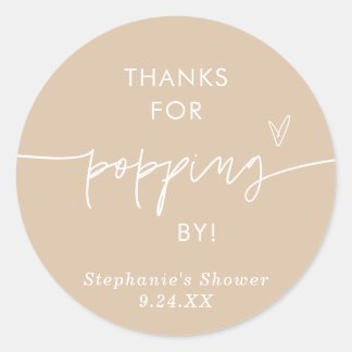 Boho Popcorn Favorieten, Bedankt voor het Langskom Ronde Sticker