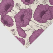 Boho Poppies Paarse en Cream Tissuepapier (Detail)