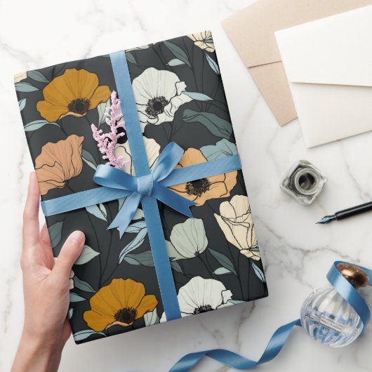 Boho Poppies Pattern Cadeaupapier (Geschenken)