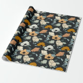 Boho Poppies Pattern Cadeaupapier (Uitgerold)