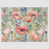 BOHO POPPIES SPRING FLORAL DECOUPAGE TISSUEPAPIER (Voorkant)