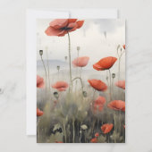 Boho Poppy Wildflower Botanical Bridal Kaart (Achterkant)