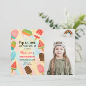 Boho Popsicle verjaardagsuitnodiging Kaart (Staand voorkant)