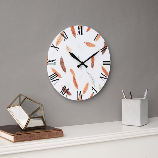 Boho Popular Feathers Luxe Collectie Grote Klok (Kantoor)