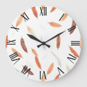 Boho Popular Feathers Luxe Collectie Grote Klok (Voorkant)