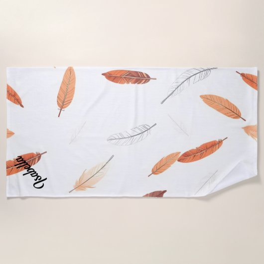 Boho Popular Feathers Luxe Collectie Strandlaken (Voorkant)