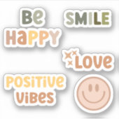 Boho Positive Vibes Summer Sticker (Voorkant)