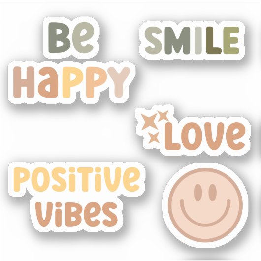 Boho Positive Vibes Summer Sticker (Voorkant)