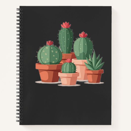 Boho Potted Cacti Plant Liefhebber Notitieboek (Voorkant)